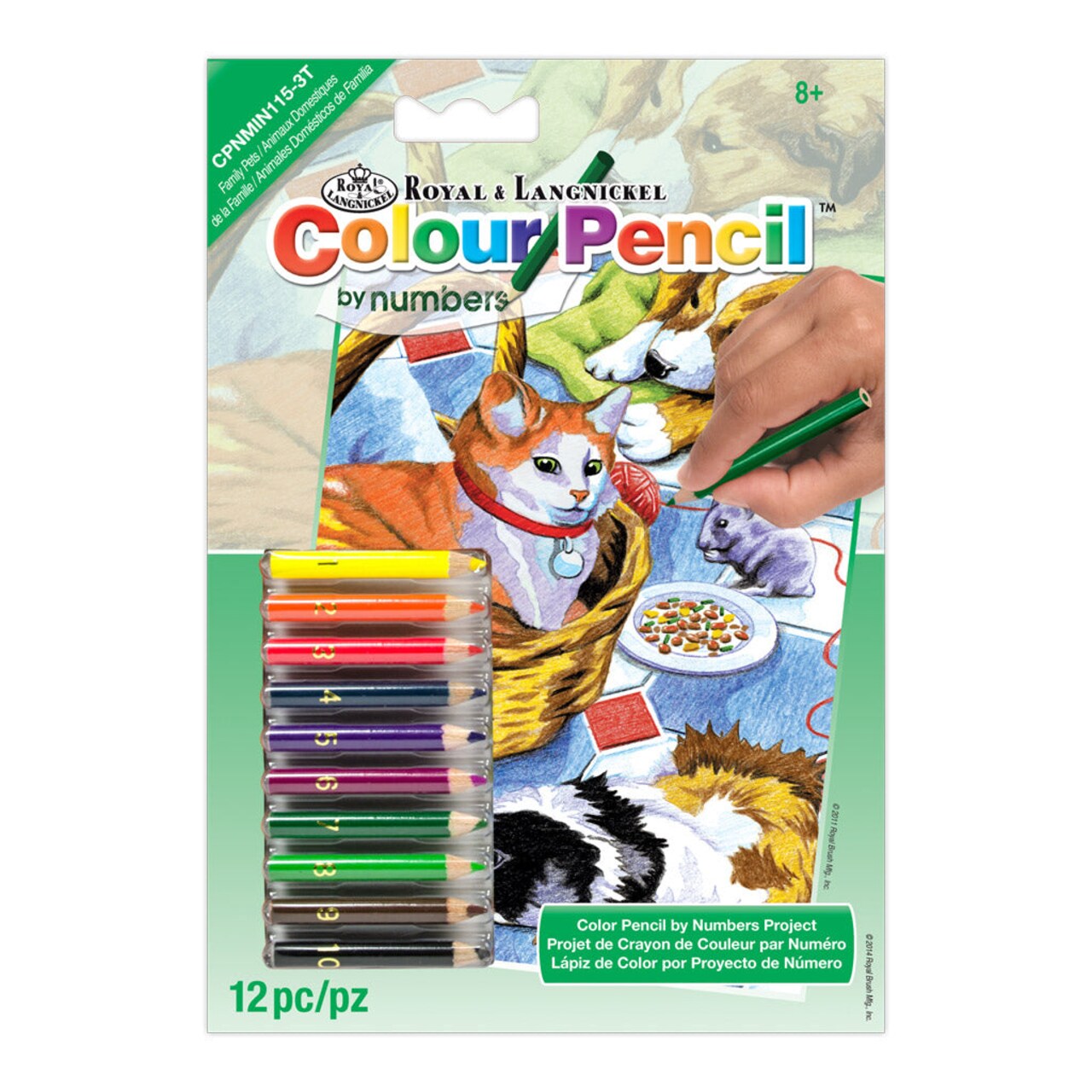 CPNMIN-115 | Colour Pencil by numbers™ 12pc 5" x 7" Family Pets Project